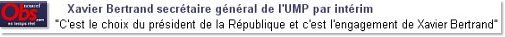Xavier Bertrand secrétaire général de l'UMP par intérim