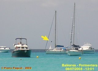Photo prise à Formentera Playa Las Illetes le 8 juillet 2008 12:01 - Direction Ouest