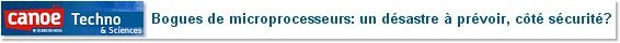 Bogues de microprocesseurs: un dsastre  prvoir, cot scurit ?