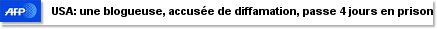 USA: une blogueuse, accuse de diffamation, passe 4 jours en prison